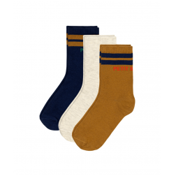 3 paires de chaussettes en coton unies enfant