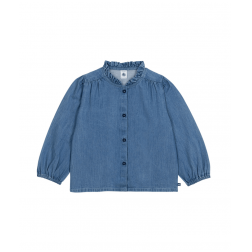 Blouse manches longues en denim enfant fille