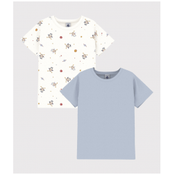 Lot de 2 tee-shirts à manches courtes espace en coton enfant