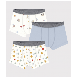 Lot de 3 boxers espace en coton enfant