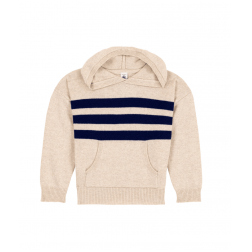 Pull à capuche en laine et coton enfant garçon