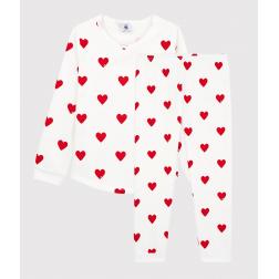 Pyjama cœur en molleton enfant