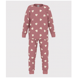 Pyjama en velours imprimé cœurs enfant