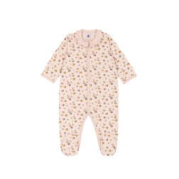 Pyjama en velours imprimé fleurs bébé